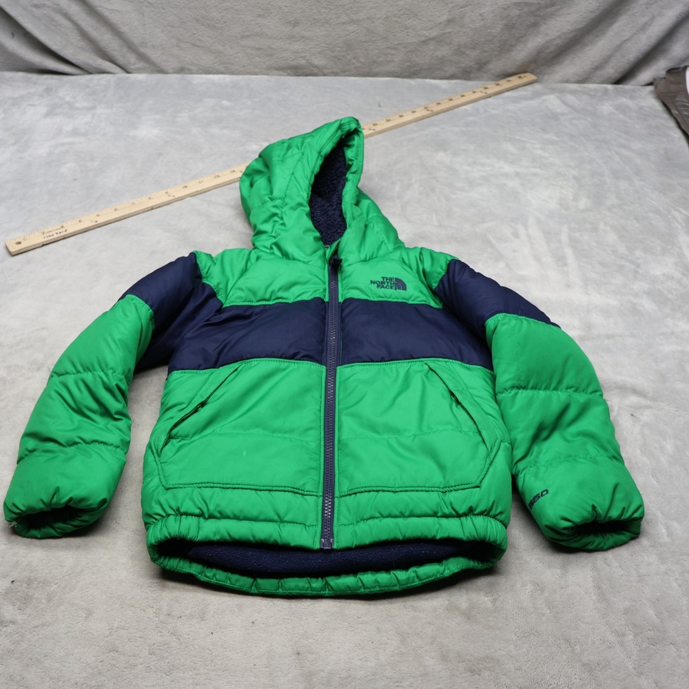 North Face Down Jacket Toddler 5 Green Mooddoggy II Hooded 550 Fill Insulated
